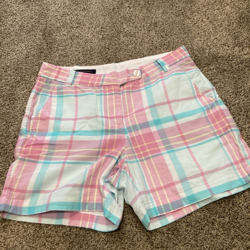 Brooks Brothers Shorts Women’s Sz2 100% COTTON Pastel Madras Plaid 5”Length NWOT